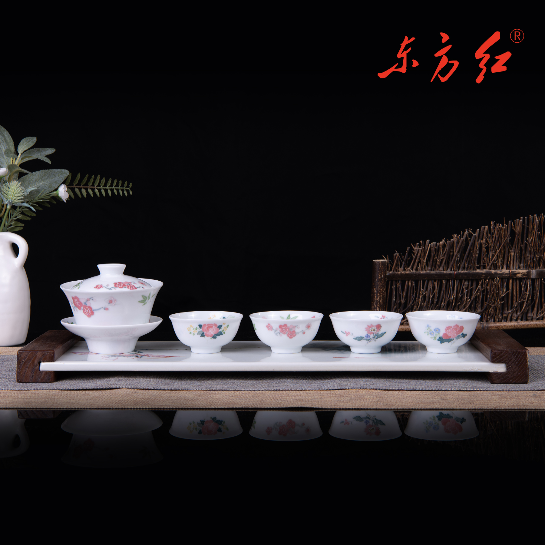 毛瓷·四季花茶具